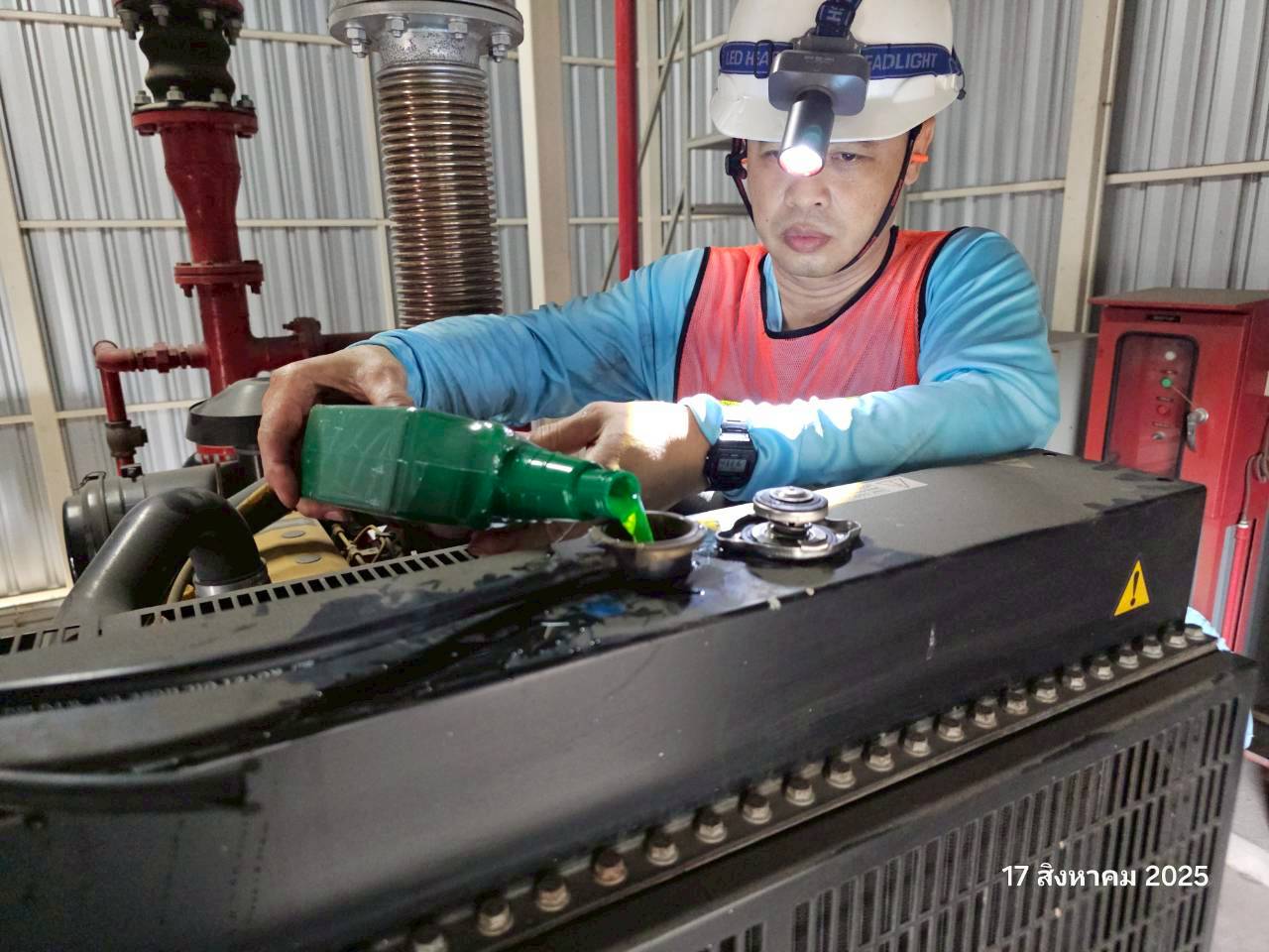 บำรุงรักษาเครื่องสูบน้ำดับเพลิง ซ่อมแซมระบบดับเพลิง และทดสอบระบบดับเพลิง